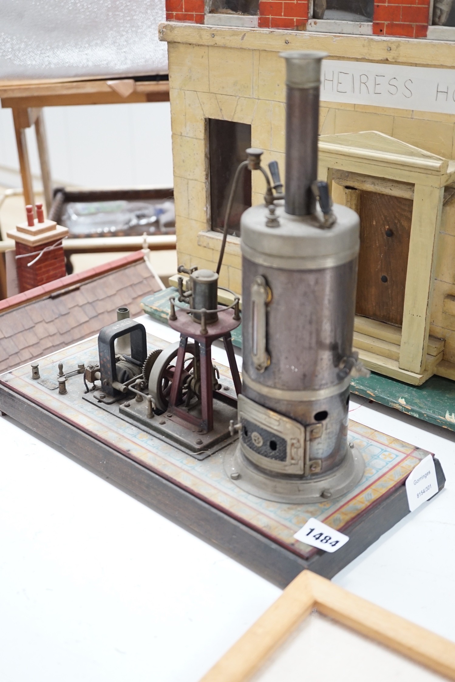 A rare Gebruder Bing spirit-fired live steam electric lighting generator, circa 1910, 34cms high